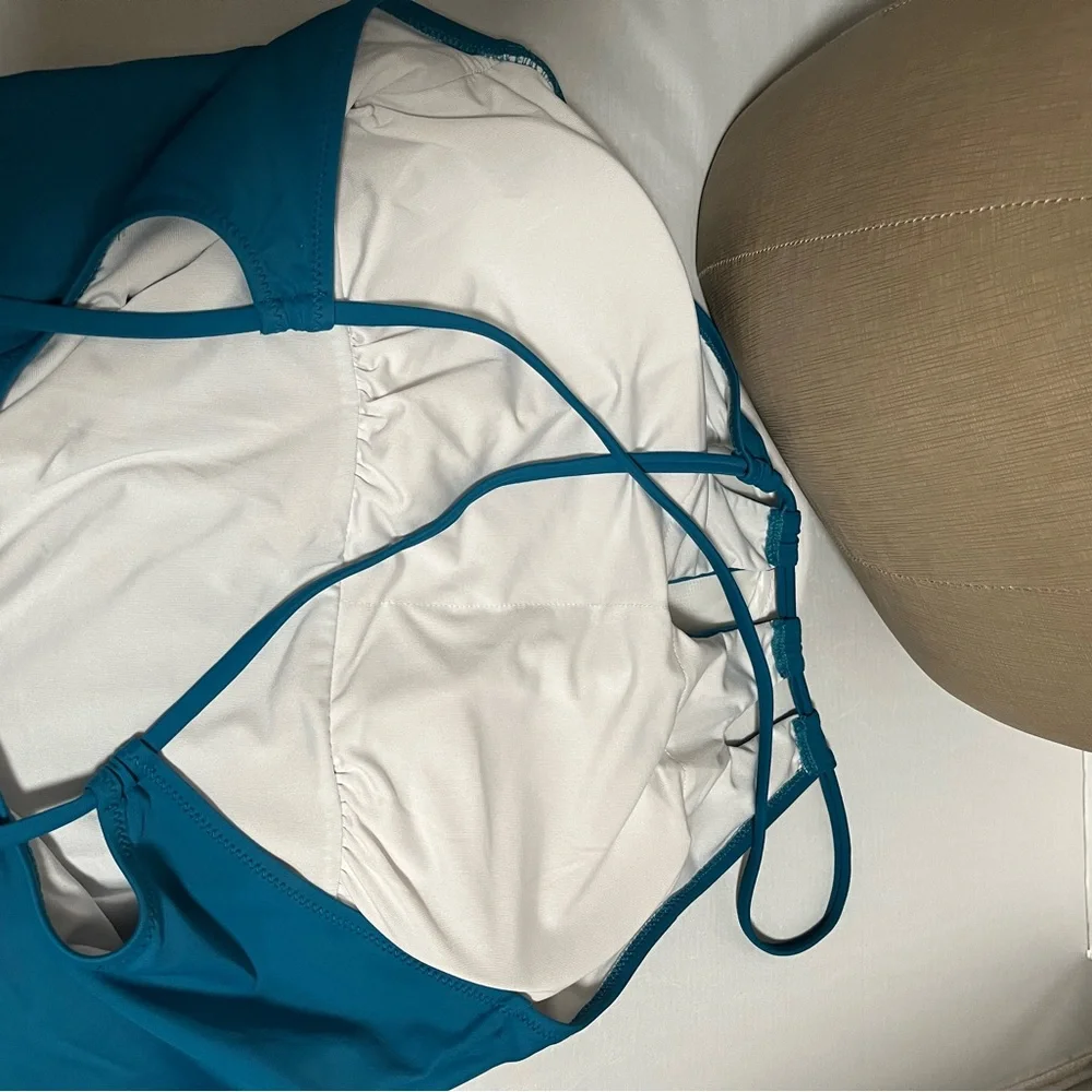 Teal Halter Neck Swimsuit - Picture 5 of 10